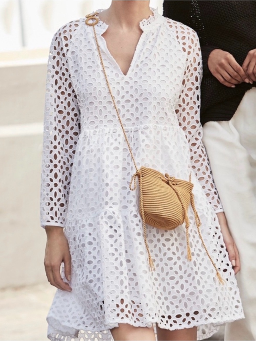 J.Crew tiered popover dress in embroidered eyelet